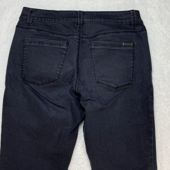 White House Black Market Jeans Womens Sz 8R  Black Shimmer Ankle Zipper 30x28 - Picture 4 of 12